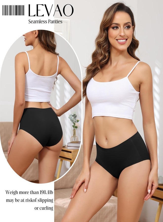 LEVAO Women's High Waisted Seamless Underwear No Show Full Coverage Briefs Stretchy Invisible Panties Cheeky Pack of 6 - Image 2